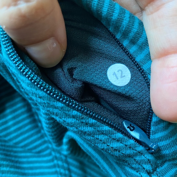 Lululemon Teal Striped Microfibre Stretch Long Sleeve top - Picture 4 of 4
